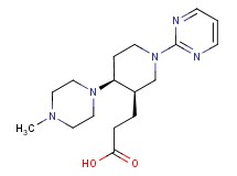 3-[(3R*,4S*)-4-(4-methylpiperazin-1-yl)-1-pyrimidin-2-ylpiperidin-3-yl]propanoic acid