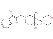 3,3-dimethyl-1-[(3-methyl-1H-indol-2-yl)methyl]-4-(morpholin-4-ylmethyl)piperidin-4-ol