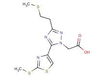{3-[2-(methylthio)ethyl]-5-[2-(methylthio)-1,3-thiazol-4-yl]-1H-1,2,4-triazol-1-yl}acetic acid