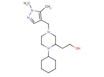 2-{1-cyclohexyl-4-[(1,5-dimethyl-1H-pyrazol-4-yl)methyl]-2-piperazinyl}ethanol