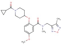 2-{[1-(cyclopropylcarbonyl)-4-piperidinyl]oxy}-5-methoxy-N-methyl-N-[(4-methyl-1,2,5-oxadiazol-3-yl)methyl]benzamide