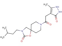 3-(3-methylbutyl)-8-[(5-methyl-3-oxo-2,3-dihydro-1H-pyrazol-4-yl)acetyl]-1-oxa-3,8-diazaspiro[4.5]decan-2-one