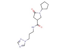 1-cyclopentyl-5-oxo-N-[3-(1H-1,2,4-triazol-1-yl)propyl]-3-pyrrolidinecarboxamide