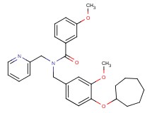 N-[4-(cycloheptyloxy)-3-methoxybenzyl]-3-methoxy-N-(2-pyridinylmethyl)benzamide