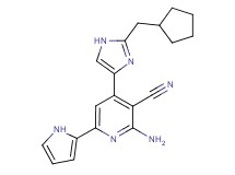 2-amino-4-[2-(cyclopentylmethyl)-1H-imidazol-4-yl]-6-(1H-pyrrol-2-yl)nicotinonitrile