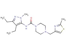 N-(3,4-diethyl-1-methyl-1H-pyrazol-5-yl)-4-[(2-methyl-1,3-thiazol-4-yl)methyl]piperazine-1-carboxamide
