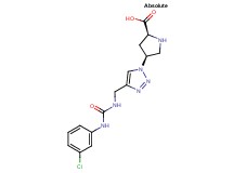 (4S)-4-{4-[({[(3-chlorophenyl)amino]carbonyl}amino)methyl]-1H-1,2,3-triazol-1-yl}-L-proline
