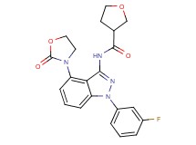 N-[1-(3-fluorophenyl)-4-(2-oxo-1,3-oxazolidin-3-yl)-1H-indazol-3-yl]tetrahydrofuran-3-carboxamide