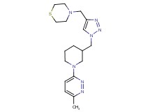 4-[(1-{[1-(6-methyl-3-pyridazinyl)-3-piperidinyl]methyl}-1H-1,2,3-triazol-4-yl)methyl]thiomorpholine bis(trifluoroacetate)