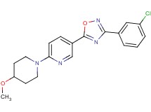 5-[3-(3-chlorophenyl)-1,2,4-oxadiazol-5-yl]-2-(4-methoxy-1-piperidinyl)pyridine