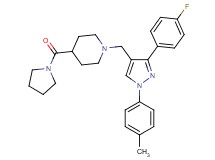 1-{[3-(4-fluorophenyl)-1-(4-methylphenyl)-1H-pyrazol-4-yl]methyl}-4-(1-pyrrolidinylcarbonyl)piperidine