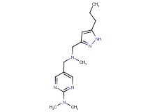 N,N-dimethyl-5-({methyl[(5-propyl-1H-pyrazol-3-yl)methyl]amino}methyl)pyrimidin-2-amine