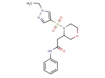 2-{4-[(1-ethyl-1H-pyrazol-4-yl)sulfonyl]-3-morpholinyl}-N-phenylacetamide