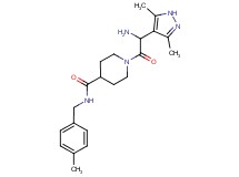 1-[amino(3,5-dimethyl-1H-pyrazol-4-yl)acetyl]-N-(4-methylbenzyl)piperidine-4-carboxamide