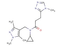N-cyclopropyl-3-(4-methyl-4H-1,2,4-triazol-3-yl)-N-[(1,3,5-trimethyl-1H-pyrazol-4-yl)methyl]propanamide
