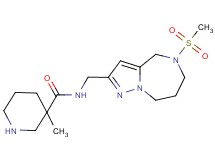 3-methyl-N-{[5-(methylsulfonyl)-5,6,7,8-tetrahydro-4H-pyrazolo[1,5-a][1,4]diazepin-2-yl]methyl}-3-piperidinecarboxamide hydrochloride