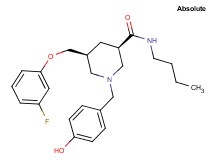 (3R,5S)-N-butyl-5-[(3-fluorophenoxy)methyl]-1-(4-hydroxybenzyl)-3-piperidinecarboxamide