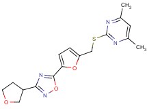 4,6-dimethyl-2-[({5-[3-(tetrahydrofuran-3-yl)-1,2,4-oxadiazol-5-yl]-2-furyl}methyl)thio]pyrimidine