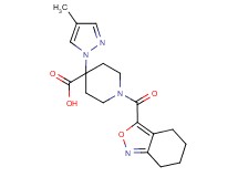 4-(4-methyl-1H-pyrazol-1-yl)-1-(4,5,6,7-tetrahydro-2,1-benzisoxazol-3-ylcarbonyl)piperidine-4-carboxylic acid