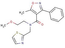 N-(2-methoxyethyl)-5-methyl-3-phenyl-N-(1,3-thiazol-2-ylmethyl)isoxazole-4-carboxamide