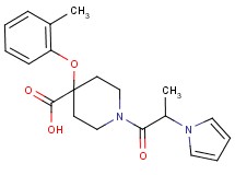4-(2-methylphenoxy)-1-[2-(1H-pyrrol-1-yl)propanoyl]piperidine-4-carboxylic acid
