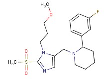 2-(3-fluorophenyl)-1-{[1-(3-methoxypropyl)-2-(methylsulfonyl)-1H-imidazol-5-yl]methyl}piperidine