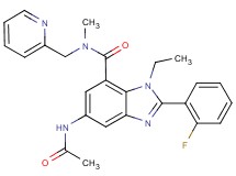 5-(acetylamino)-1-ethyl-2-(2-fluorophenyl)-N-methyl-N-(2-pyridinylmethyl)-1H-benzimidazole-7-carboxamide