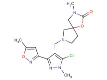 7-{[5-chloro-1-methyl-3-(5-methyl-3-isoxazolyl)-1H-pyrazol-4-yl]methyl}-3-methyl-1-oxa-3,7-diazaspiro[4.4]nonan-2-one