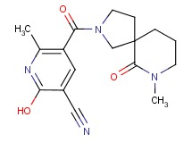 2-hydroxy-6-methyl-5-[(7-methyl-6-oxo-2,7-diazaspiro[4.5]dec-2-yl)carbonyl]nicotinonitrile