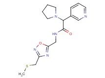 N-({3-[(methylthio)methyl]-1,2,4-oxadiazol-5-yl}methyl)-2-(3-pyridinyl)-2-(1-pyrrolidinyl)acetamide