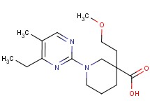 1-(4-ethyl-5-methyl-2-pyrimidinyl)-3-(2-methoxyethyl)-3-piperidinecarboxylic acid
