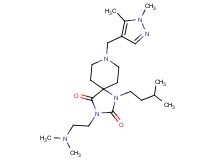 3-[2-(dimethylamino)ethyl]-8-[(1,5-dimethyl-1H-pyrazol-4-yl)methyl]-1-(3-methylbutyl)-1,3,8-triazaspiro[4.5]decane-2,4-dione