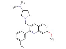1-{[7-methoxy-2-(3-methylphenyl)-3-quinolinyl]methyl}-N,N-dimethyl-3-pyrrolidinamine