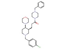 4-[(3S*,4R*)-3-[3-(4-benzyl-1-piperazinyl)-3-oxopropyl]-1-(4-chlorobenzyl)-4-piperidinyl]morpholine