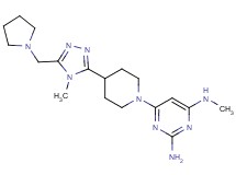 N~4~-methyl-6-{4-[4-methyl-5-(pyrrolidin-1-ylmethyl)-4H-1,2,4-triazol-3-yl]piperidin-1-yl}pyrimidine-2,4-diamine