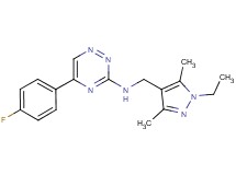 N-[(1-ethyl-3,5-dimethyl-1H-pyrazol-4-yl)methyl]-5-(4-fluorophenyl)-1,2,4-triazin-3-amine