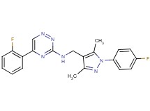 5-(2-fluorophenyl)-N-{[1-(4-fluorophenyl)-3,5-dimethyl-1H-pyrazol-4-yl]methyl}-1,2,4-triazin-3-amine