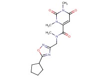 N-[(5-cyclopentyl-1,2,4-oxadiazol-3-yl)methyl]-N,1,3-trimethyl-2,6-dioxo-1,2,3,6-tetrahydro-4-pyrimidinecarboxamide