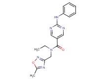 2-anilino-N-ethyl-N-[(5-methyl-1,2,4-oxadiazol-3-yl)methyl]pyrimidine-5-carboxamide