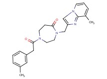 4-[(8-methylimidazo[1,2-a]pyridin-2-yl)methyl]-1-[(3-methylphenyl)acetyl]-1,4-diazepan-5-one