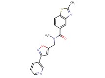 N,2-dimethyl-N-{[3-(3-pyridinyl)-5-isoxazolyl]methyl}-1,3-benzothiazole-5-carboxamide