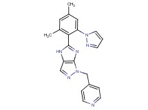 5-[2,4-dimethyl-6-(1H-pyrazol-1-yl)phenyl]-1-(4-pyridinylmethyl)-1,4-dihydroimidazo[4,5-c]pyrazole