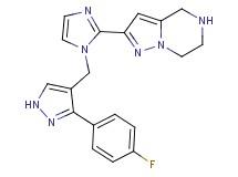 2-(1-{[3-(4-fluorophenyl)-1H-pyrazol-4-yl]methyl}-1H-imidazol-2-yl)-4,5,6,7-tetrahydropyrazolo[1,5-a]pyrazine