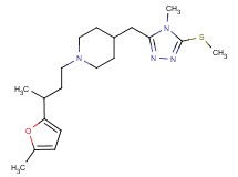 1-[3-(5-methyl-2-furyl)butyl]-4-{[4-methyl-5-(methylthio)-4H-1,2,4-triazol-3-yl]methyl}piperidine