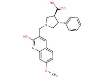 rel-(3S,4R)-1-[(2-hydroxy-7-methoxy-3-quinolinyl)methyl]-4-phenyl-3-pyrrolidinecarboxylic acid