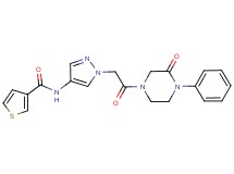 N-{1-[2-oxo-2-(3-oxo-4-phenyl-1-piperazinyl)ethyl]-1H-pyrazol-4-yl}-3-thiophenecarboxamide