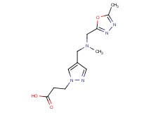 3-[4-({methyl[(5-methyl-1,3,4-oxadiazol-2-yl)methyl]amino}methyl)-1H-pyrazol-1-yl]propanoic acid
