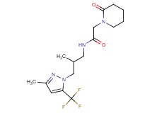N-{2-methyl-3-[3-methyl-5-(trifluoromethyl)-1H-pyrazol-1-yl]propyl}-2-(2-oxopiperidin-1-yl)acetamide