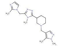 1-[(1,5-dimethyl-1H-pyrazol-4-yl)methyl]-3-{4-methyl-5-[(2-methyl-1H-imidazol-1-yl)methyl]-4H-1,2,4-triazol-3-yl}piperidine