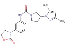 3-(3,5-dimethyl-1H-pyrazol-1-yl)-N-[3-(2-oxo-1,3-oxazolidin-3-yl)phenyl]pyrrolidine-1-carboxamide